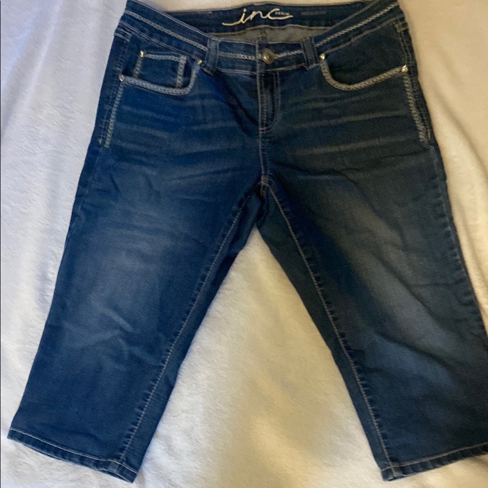 INC International Concepts Dark Blue Cropped Jeans